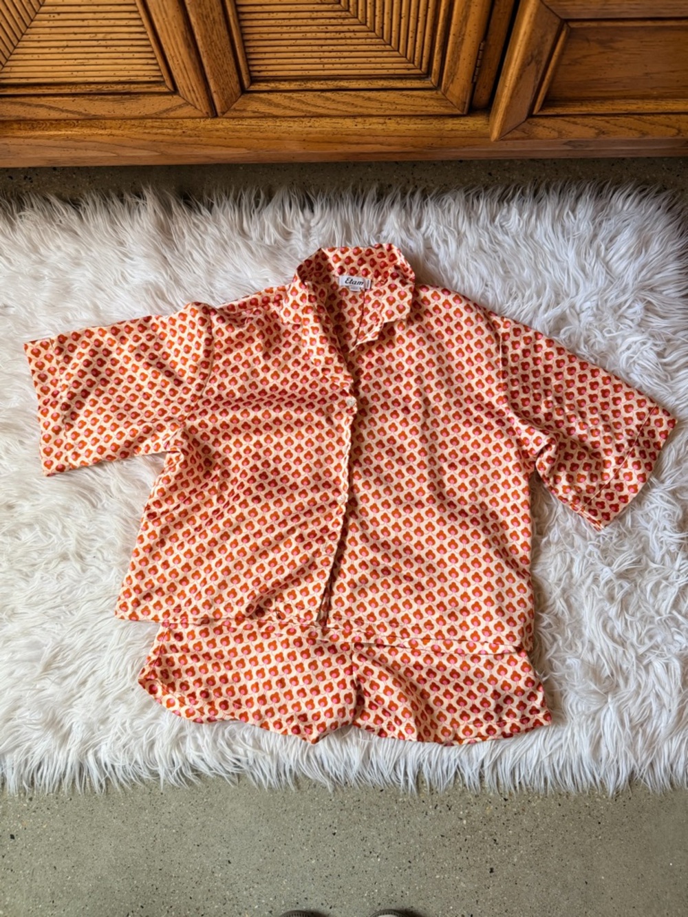 Etam orange and pink printed pajama set S - Picture 2 of 6
